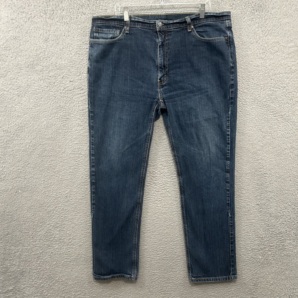 Levis Jeans Mens 42x34 Blue Denim Athletic Fit Medium Wash Stretch American